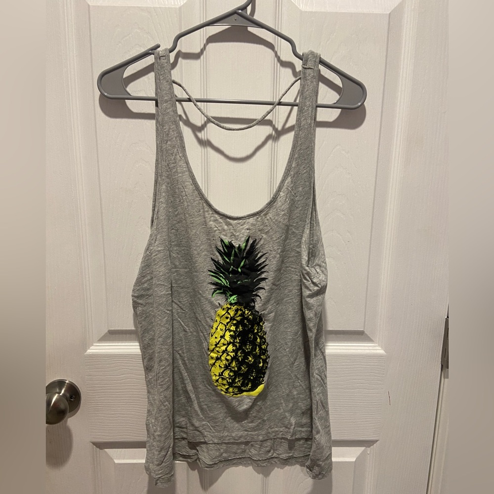 Grey pineapple tank top